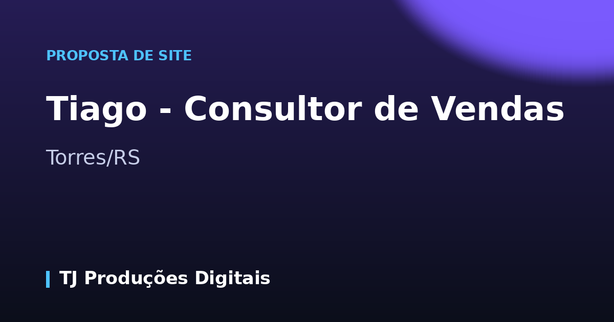 Prévia do site da Tiago - Consultor de Vendas